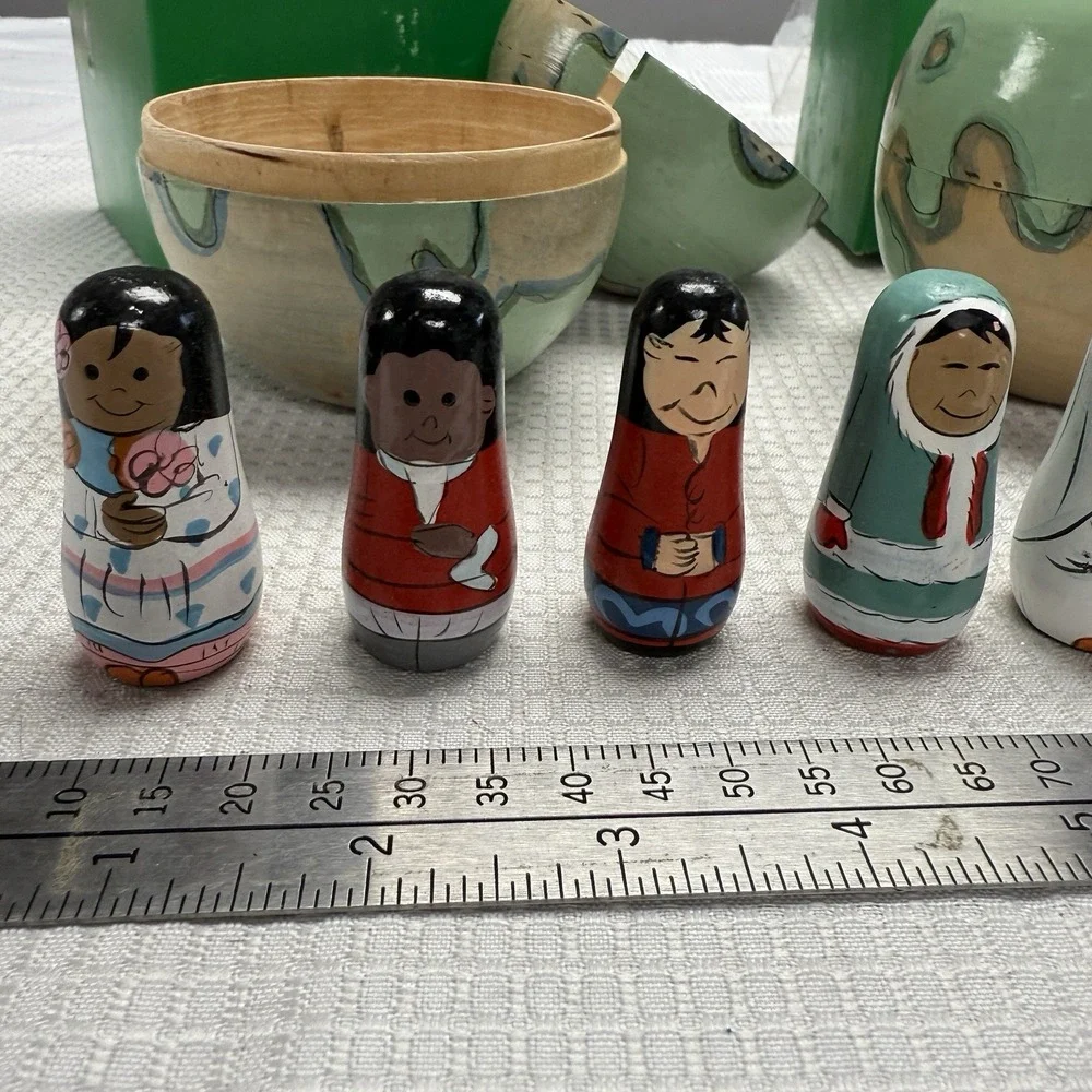 Terrys Village‎ Wood Toy Earth World Globe Russian Doll Matryoshka Vintage *read